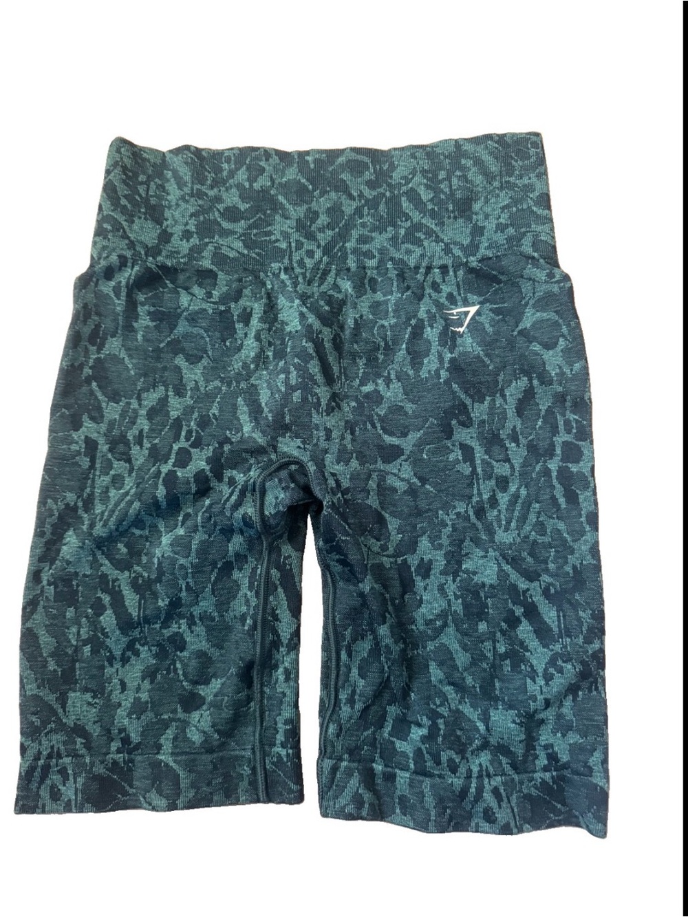 Gymshark teal print spandex shorts size medium